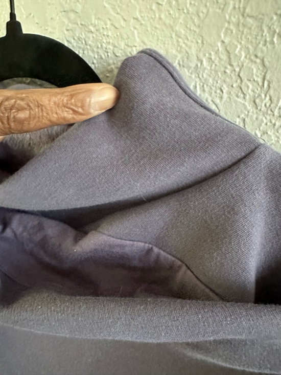 Athleta Cowl Neck Pullover Sweatshirt Large Purple Scuba Side Zip Pockets - Picture 5 of 16